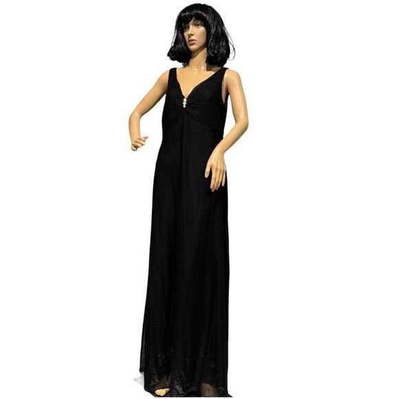 ONYX NITE Iridescent Dark Black Blue Sleeveless Embellished Formal DRESS size 12 - Picture 14 of 14